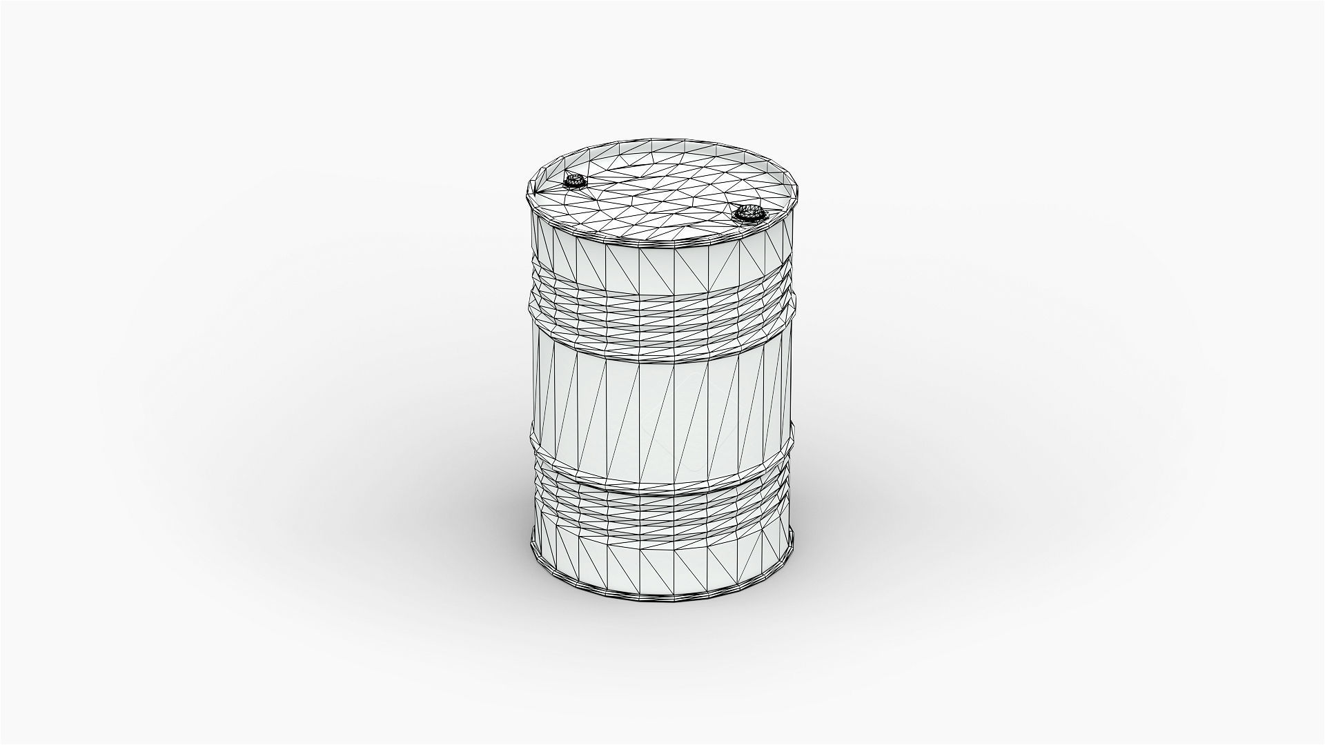 Steel Drum Barrel Low-poly 3D model_8