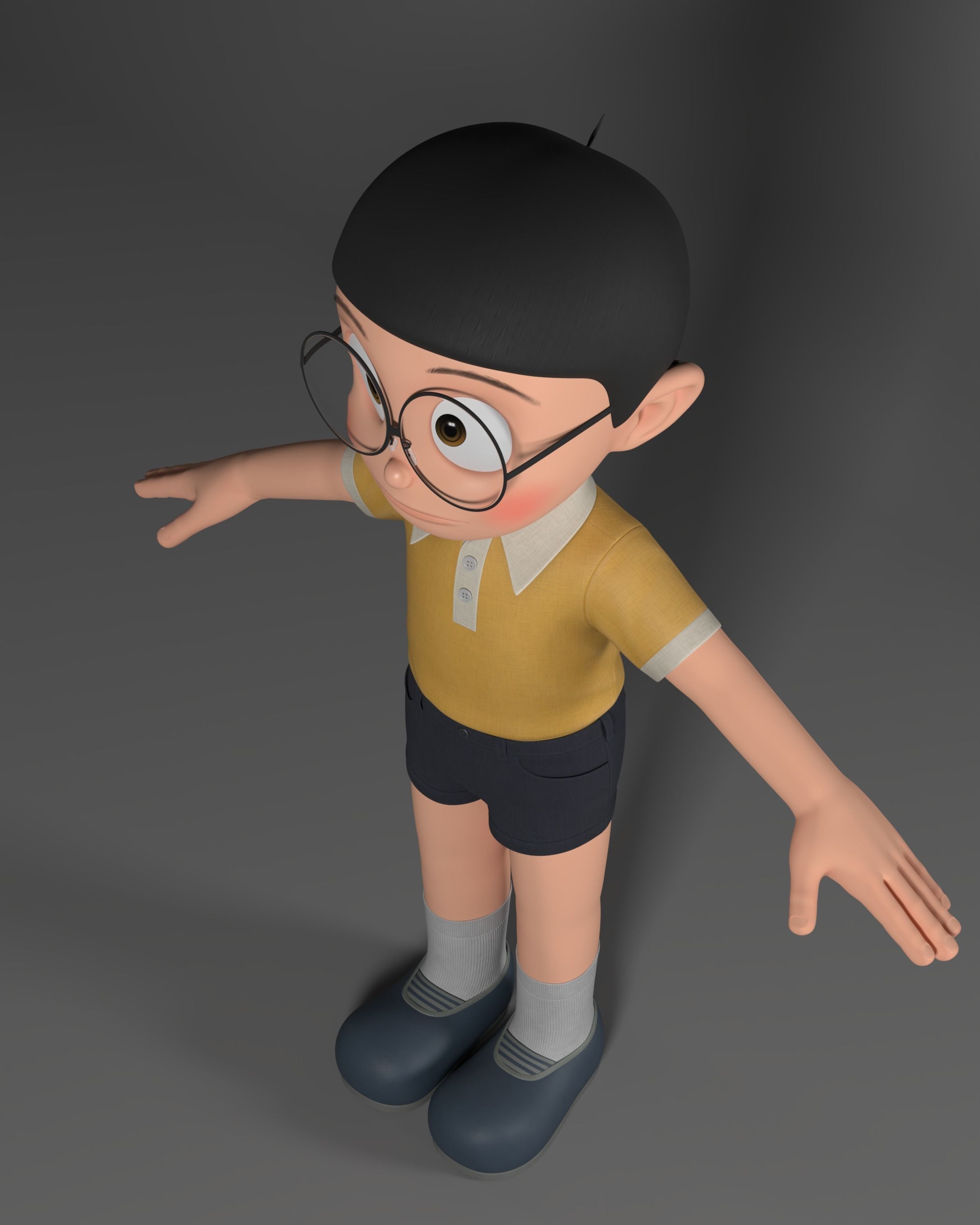 Nobita Rigged 3D Model 3D model_4