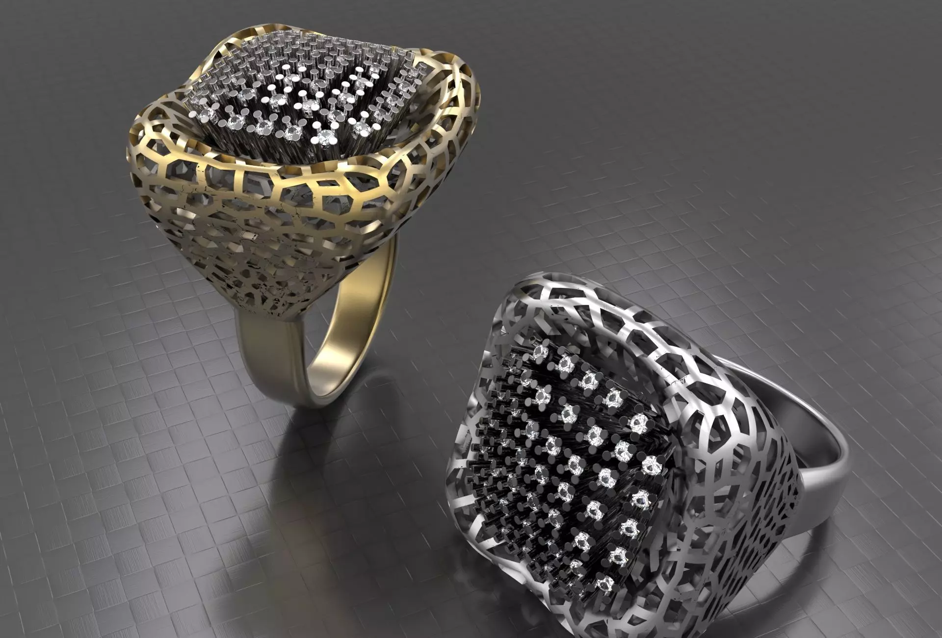 Square woman ring with glabrous surface 3D print model