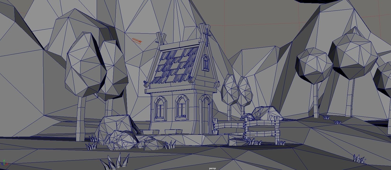 Low Poly Scene Model Low-poly 3D model_3