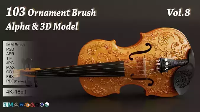 103 Ornament Brush  Alpha 3D model Vol 8