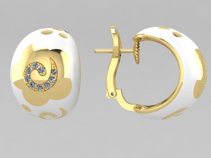 Enamel earring 3D print model_3