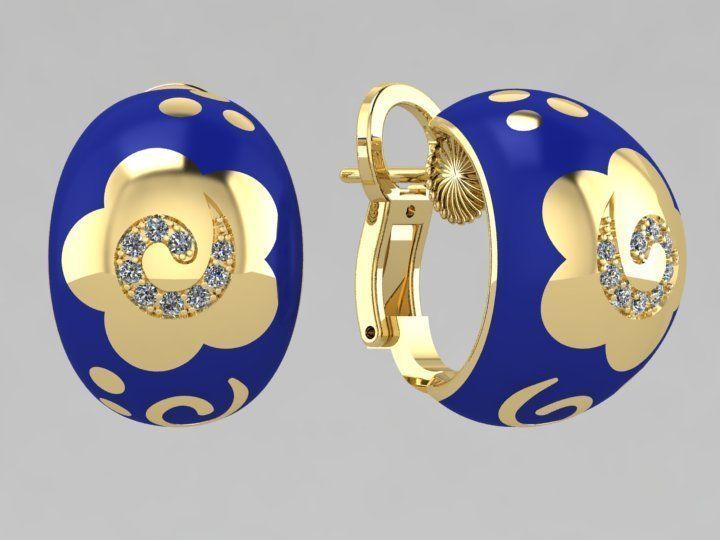 Enamel earring 3D print model_4