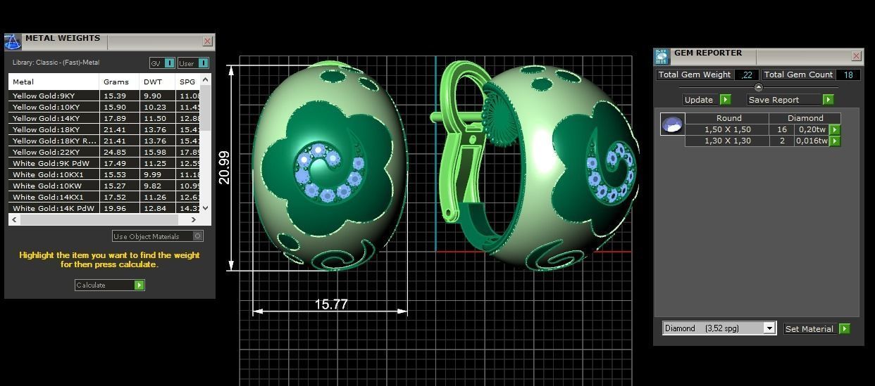 Enamel earring 3D print model_6