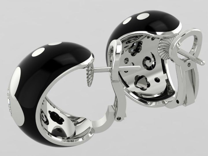 Enamel earring 3D print model_1