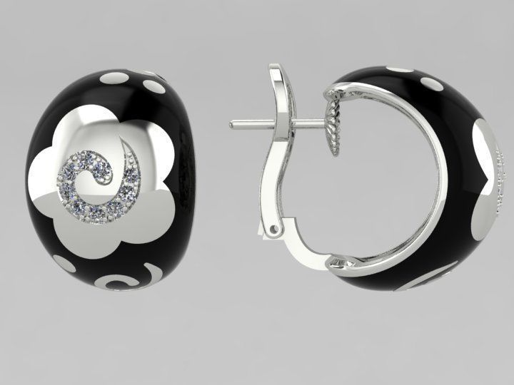 Enamel earring 3D print model_2