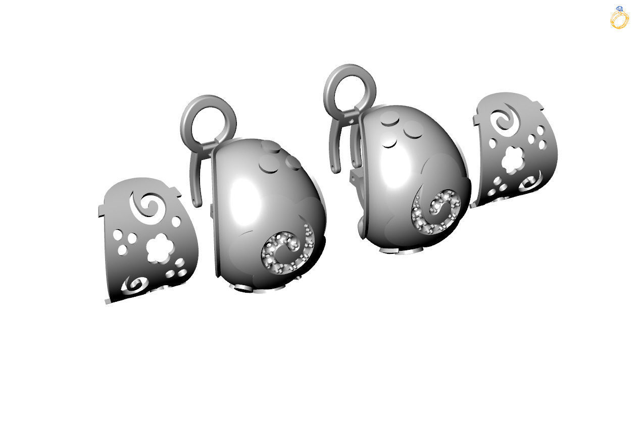 Enamel earring 3D print model_5