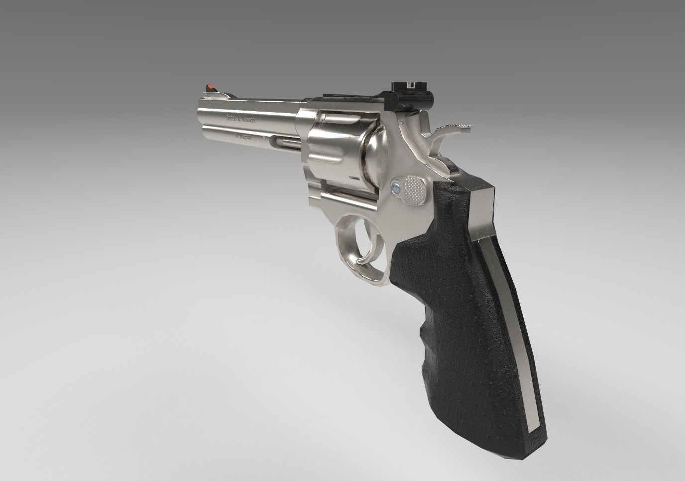 Smith and Wesson revolver Free low-poly 3D model_2