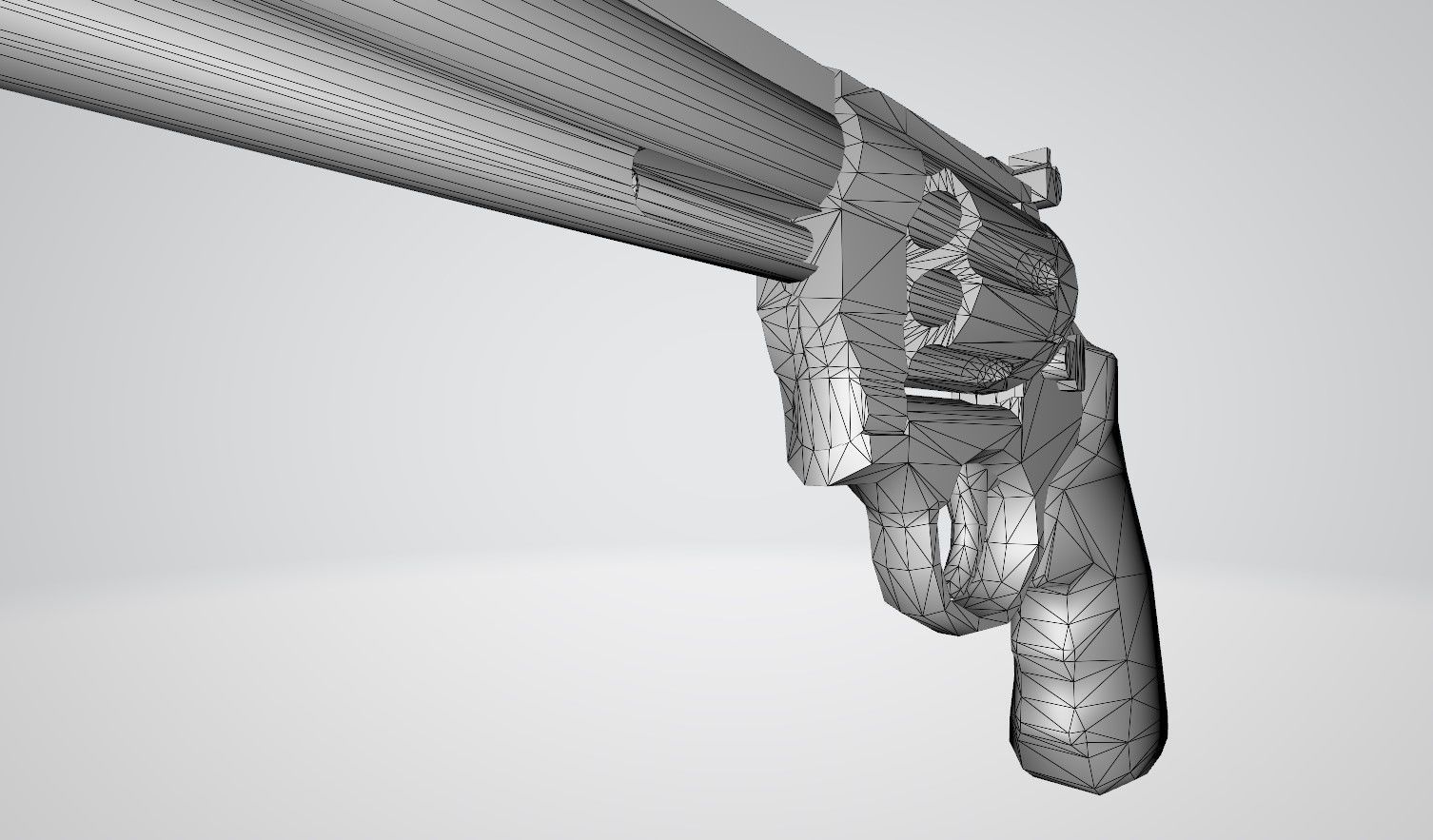 Smith and Wesson revolver Free low-poly 3D model_10