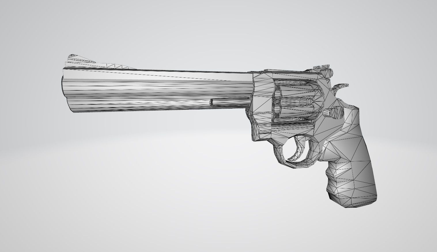 Smith and Wesson revolver Free low-poly 3D model_8