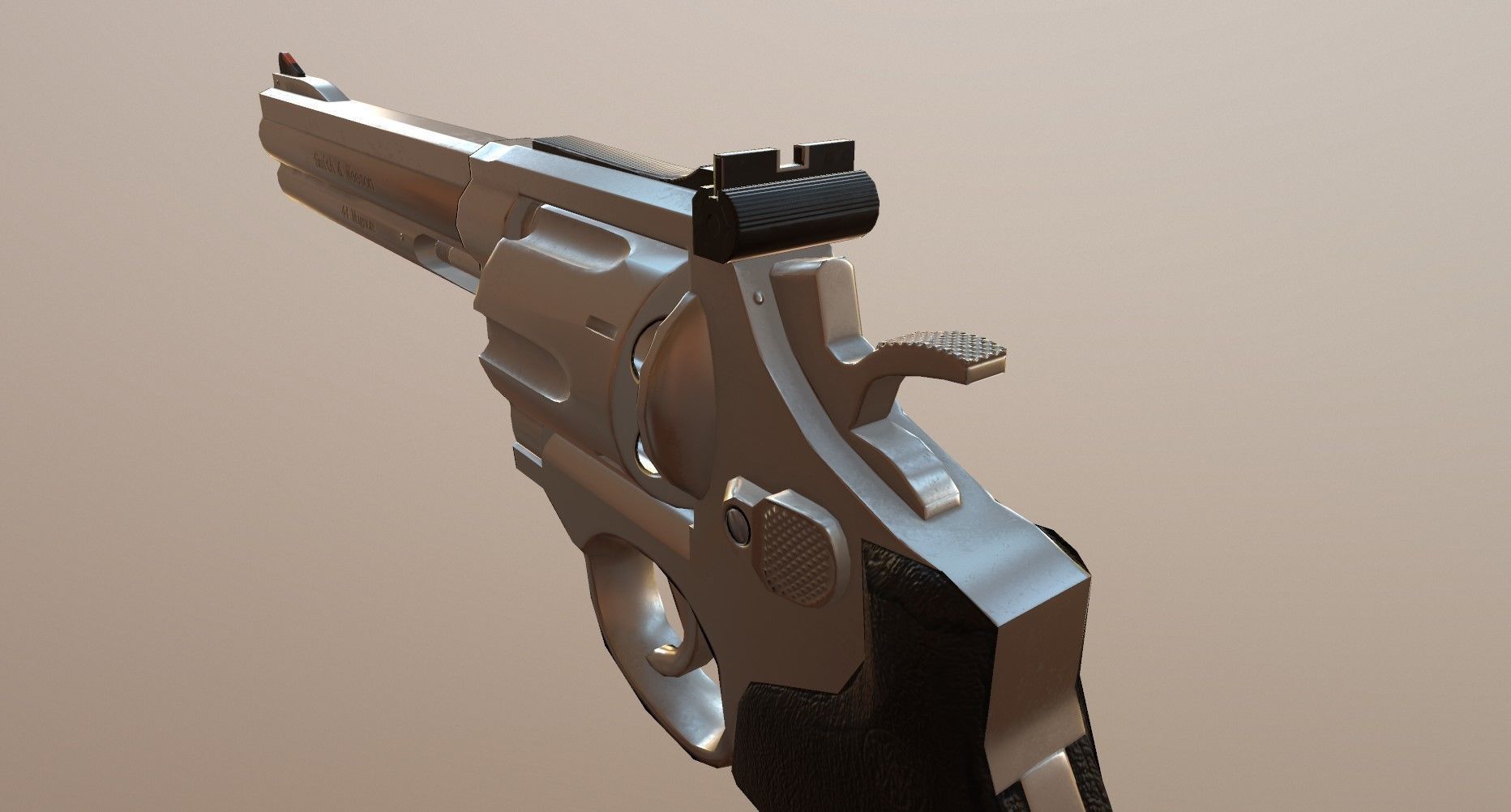 Smith and Wesson revolver Free low-poly 3D model_5