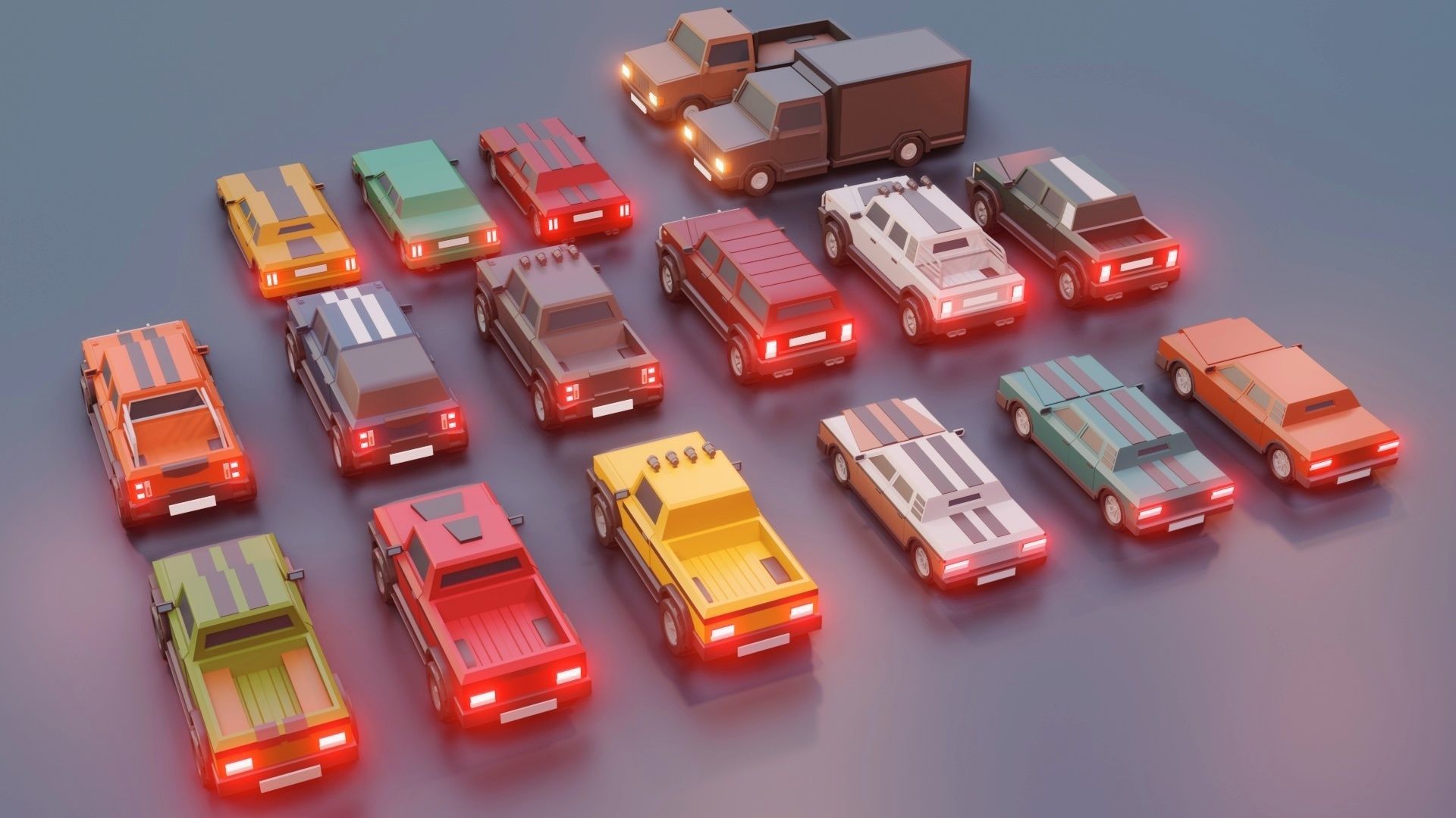 low poly cars vol 02 lowpoly Low-poly 3D model_1