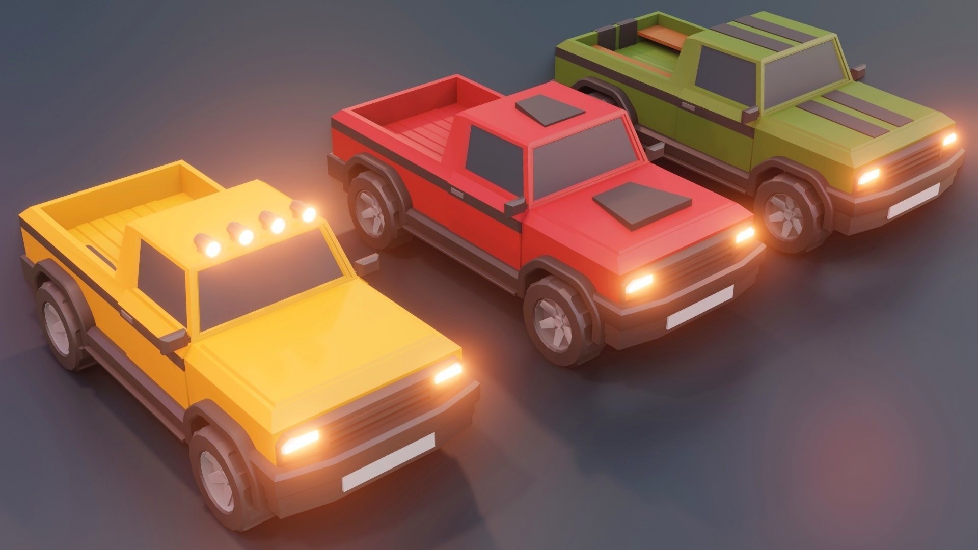 low poly cars vol 02 lowpoly Low-poly 3D model_3