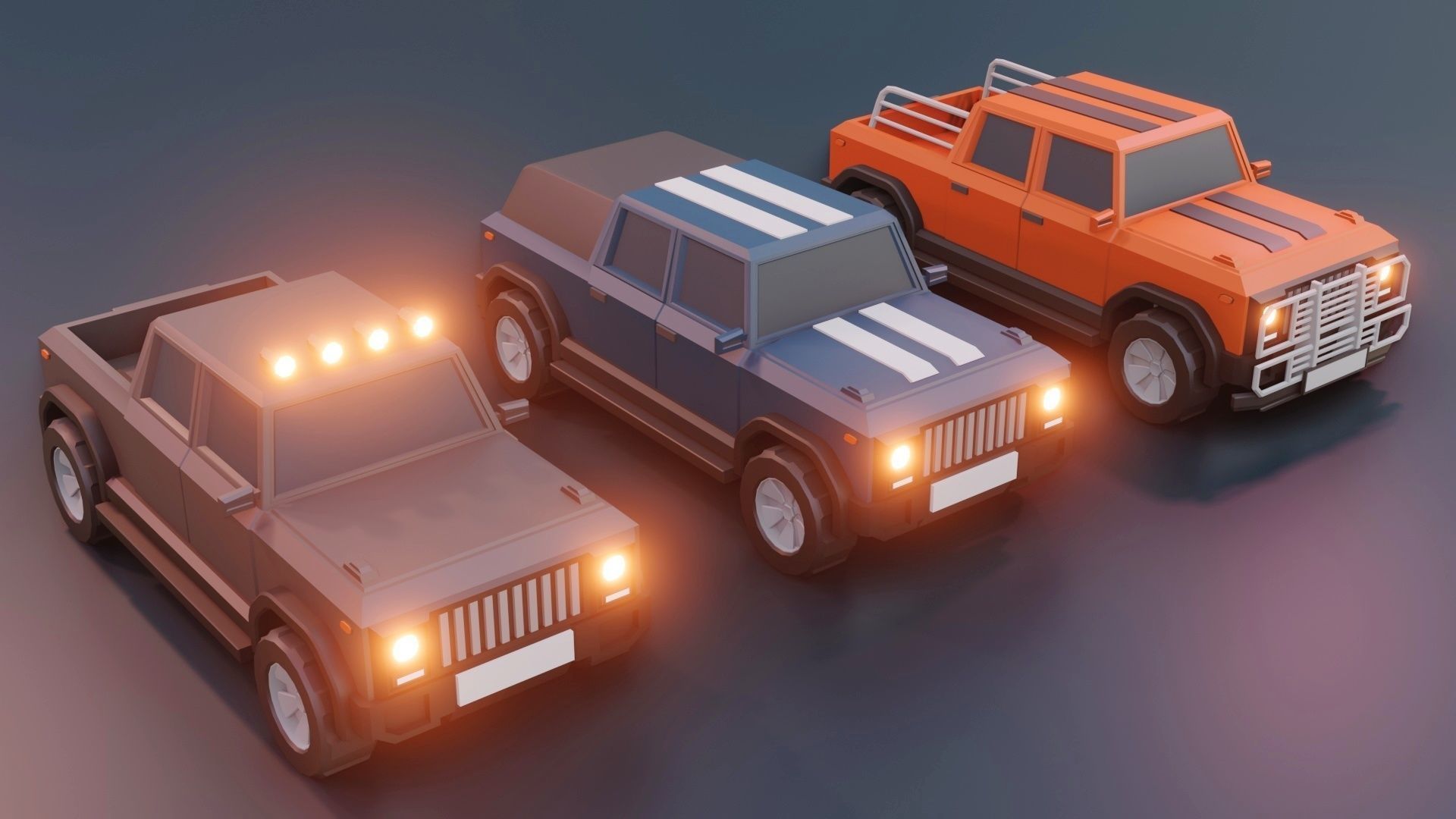 low poly cars vol 02 lowpoly Low-poly 3D model_8
