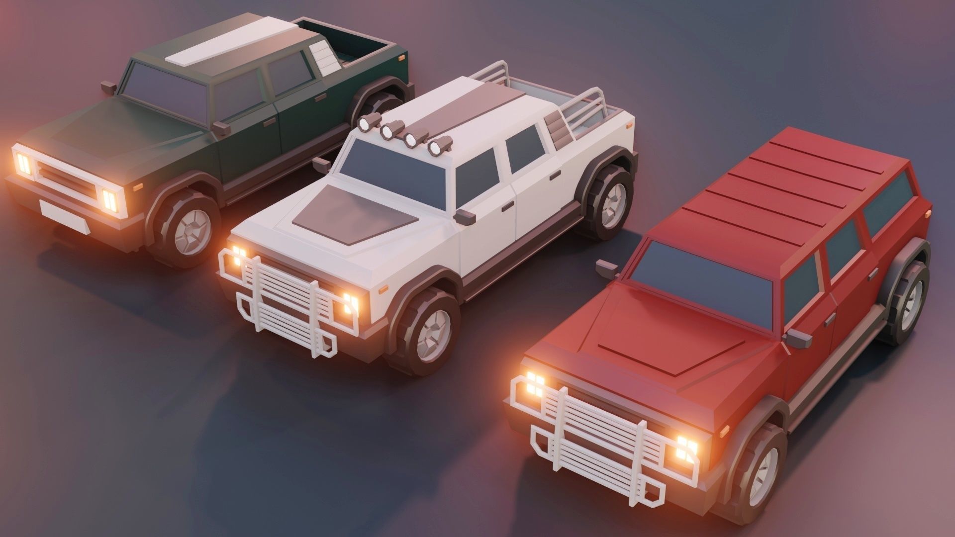 low poly cars vol 02 lowpoly Low-poly 3D model_4