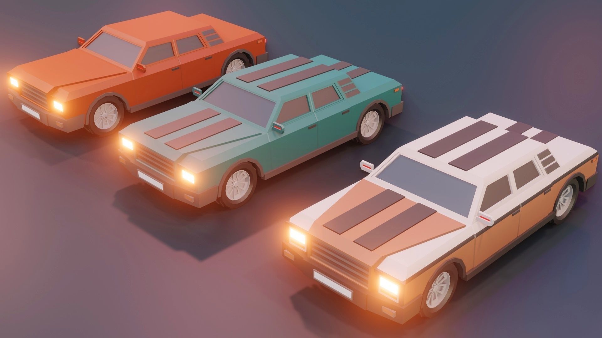 low poly cars vol 02 lowpoly Low-poly 3D model_5