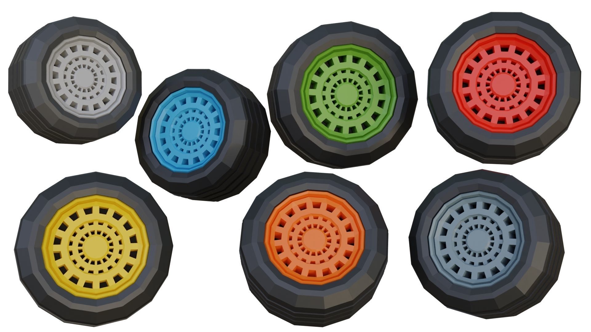 Low Poly Wheels Pack Low-poly 3D model_22