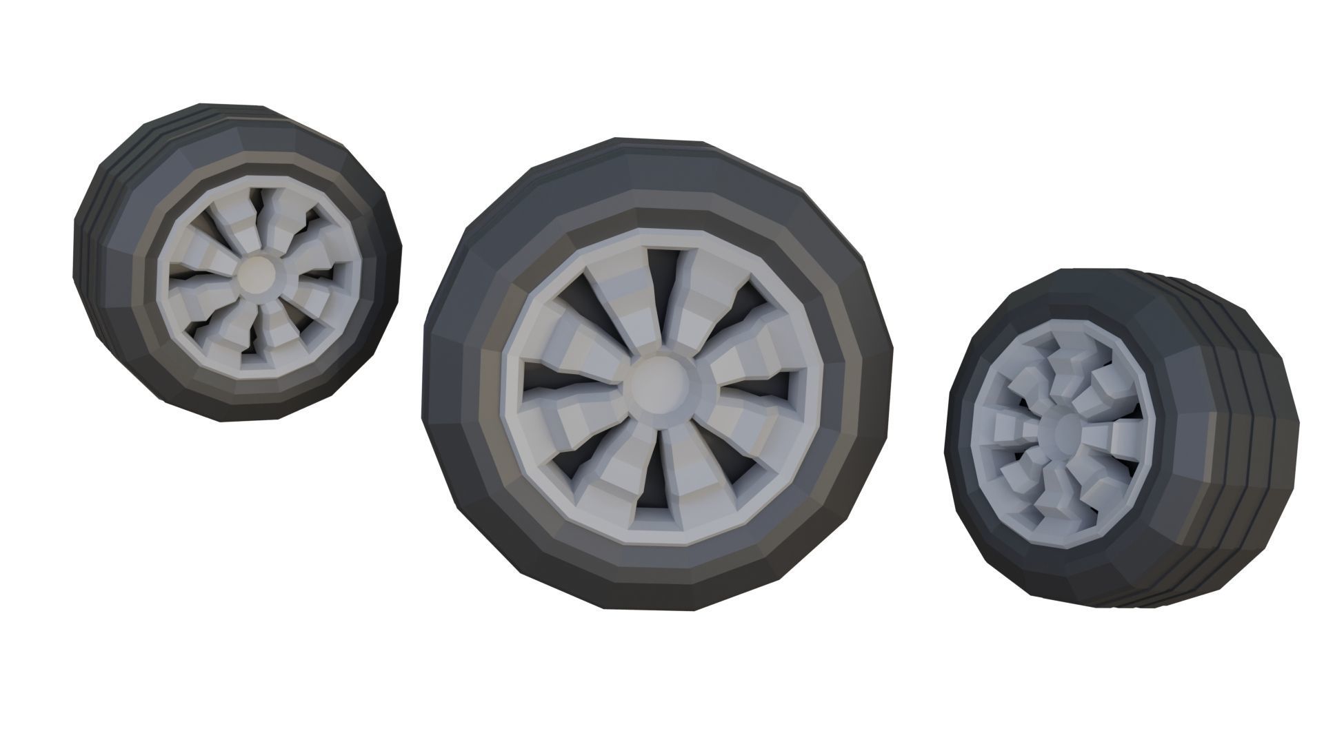 Low Poly Wheels Pack Low-poly 3D model_15