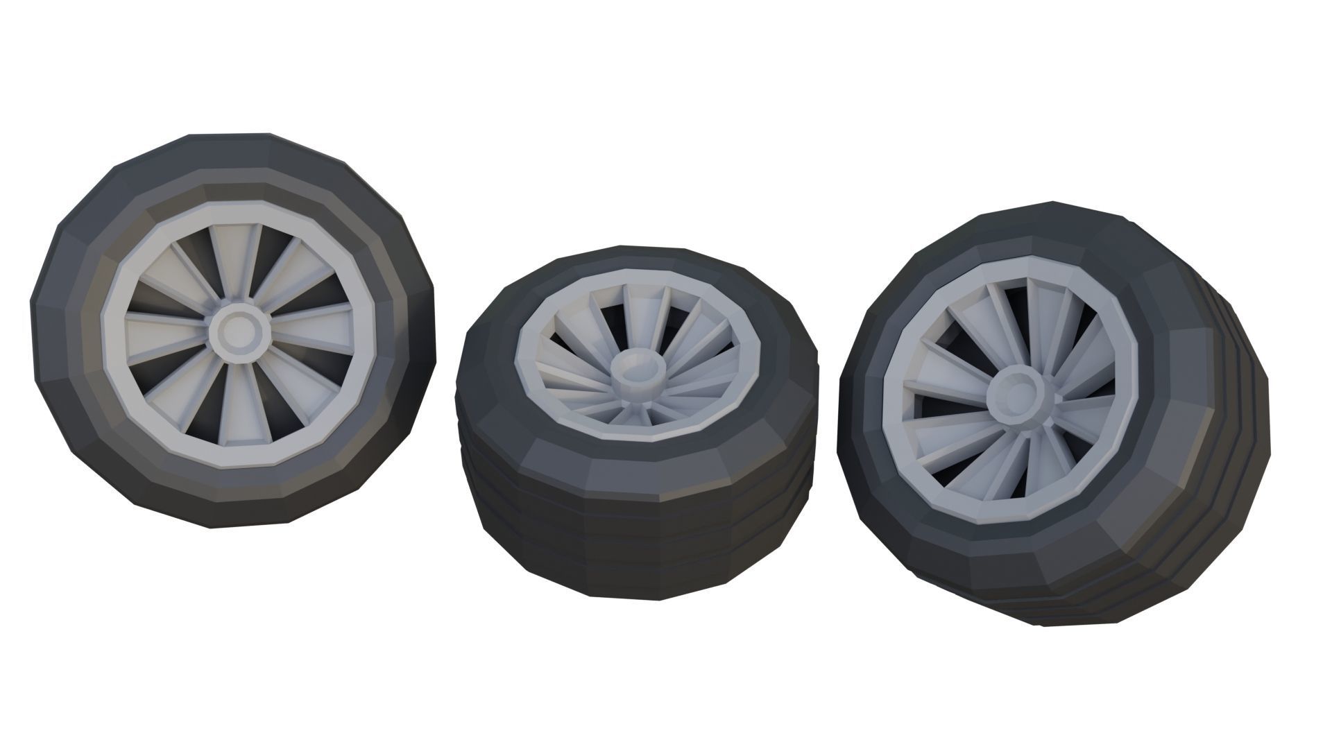 Low Poly Wheels Pack Low-poly 3D model_17