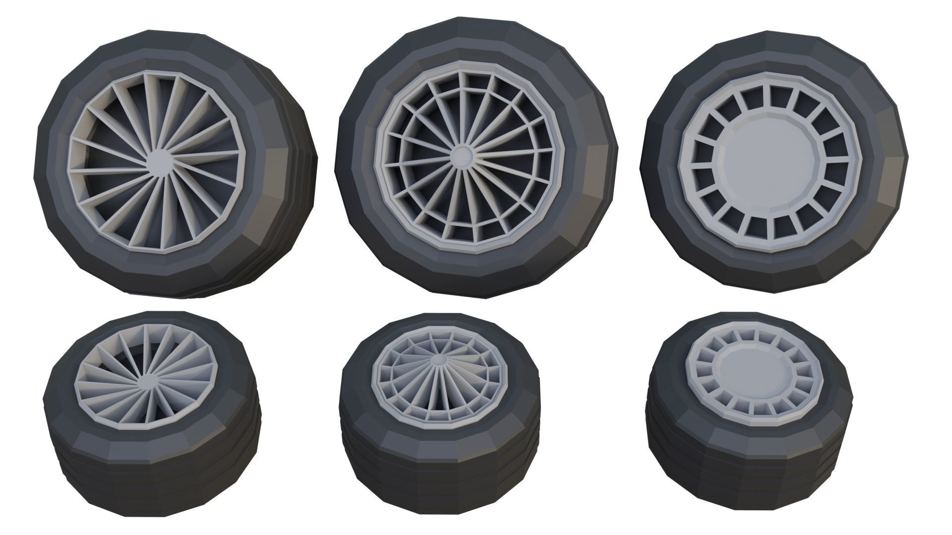 Low Poly Wheels Pack Low-poly 3D model_23