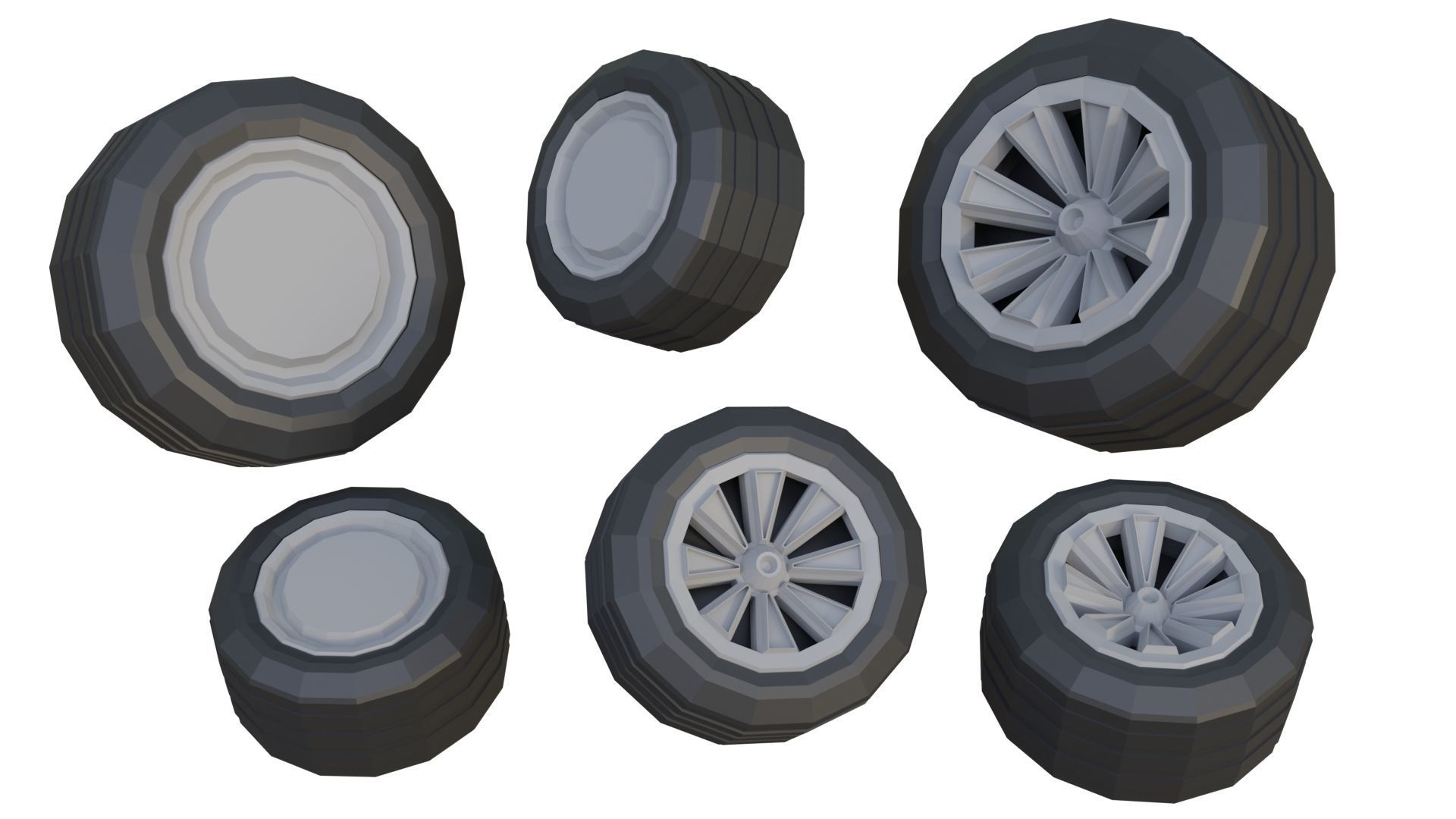 Low Poly Wheels Pack Low-poly 3D model_19