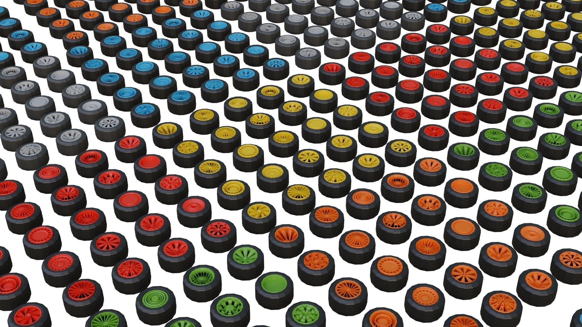 Low Poly Wheels Pack Low-poly 3D model_28