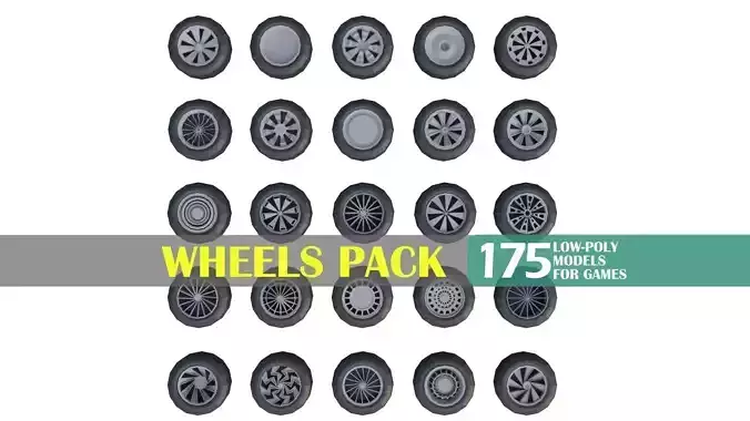 Low Poly Wheels Pack