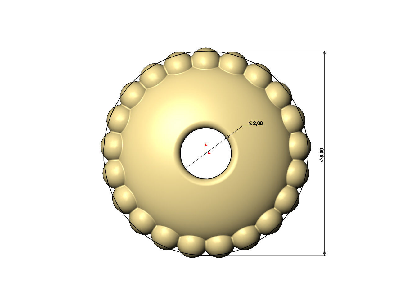 Beaded elliptical bead and bracelet charm 3D print model_6