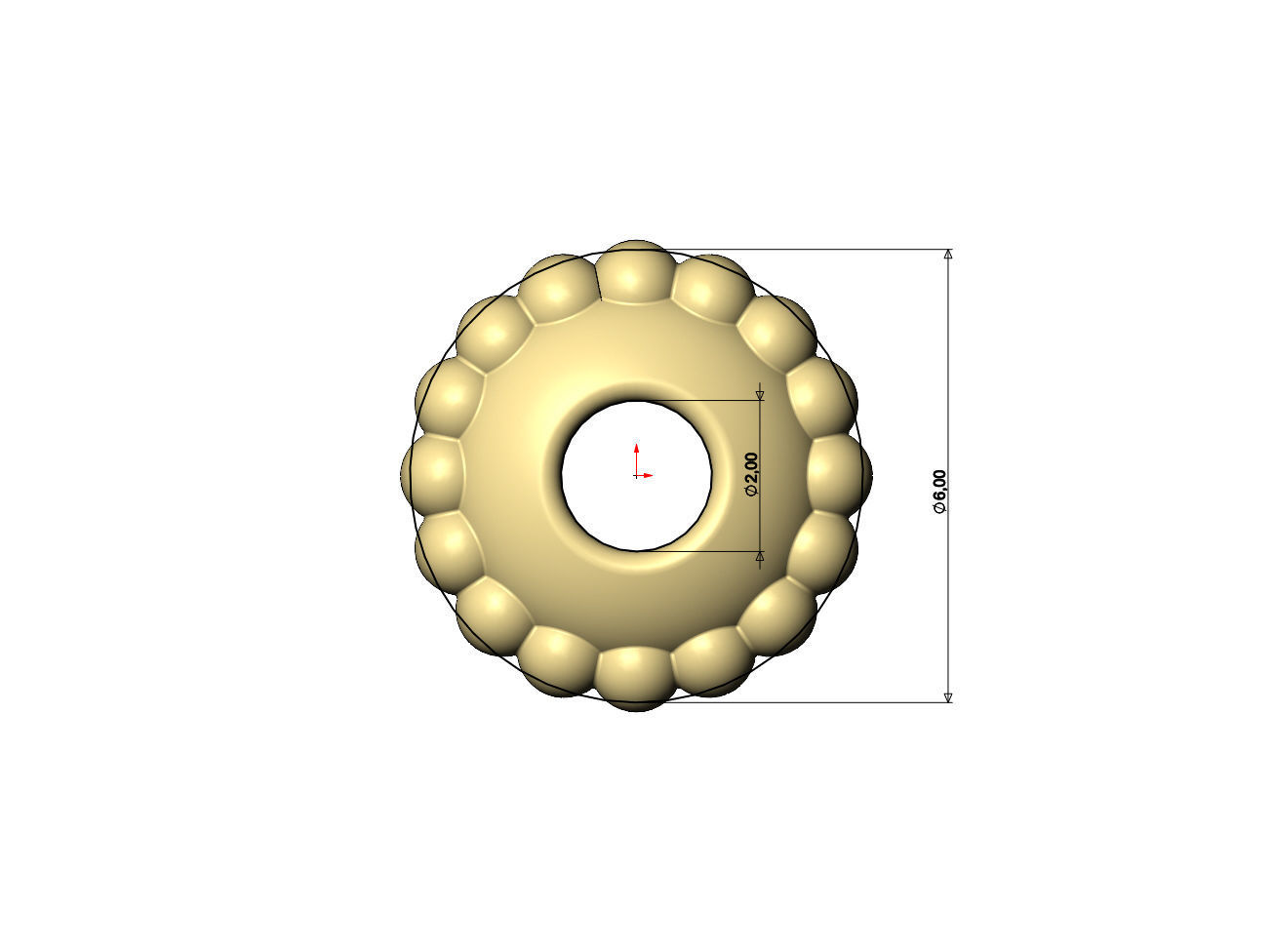 Beaded elliptical bead and bracelet charm 3D print model_8