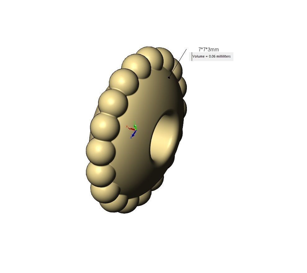 Beaded elliptical bead and bracelet charm 3D print model_15