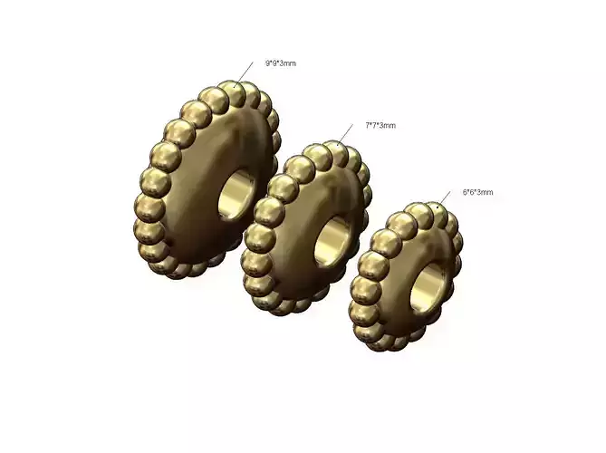 Beaded elliptical bead and bracelet charm