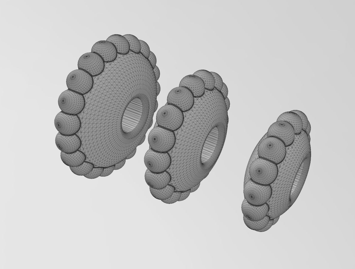 Beaded elliptical bead and bracelet charm 3D print model_12