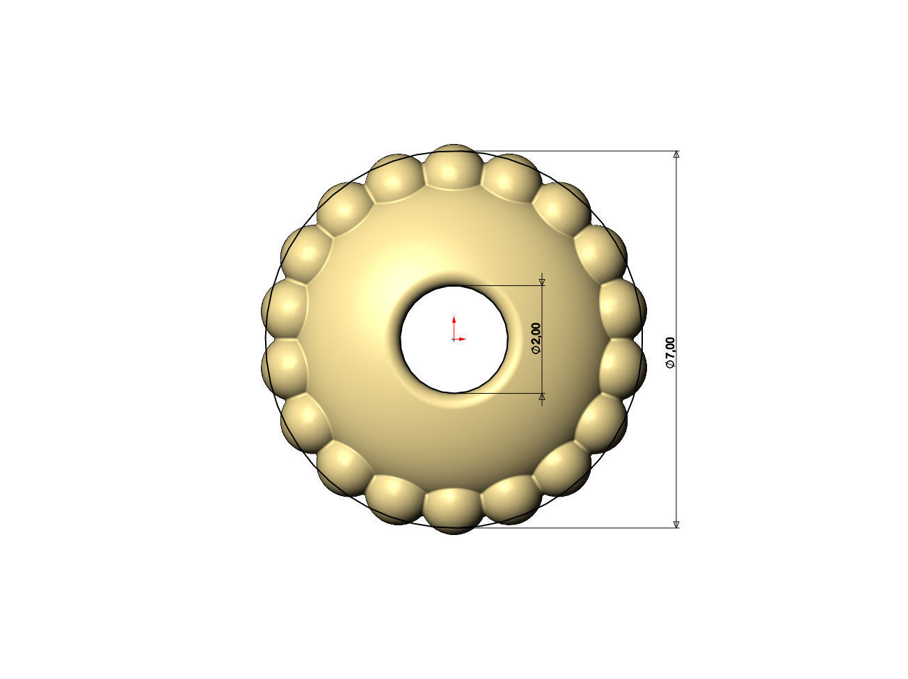 Beaded elliptical bead and bracelet charm 3D print model_7