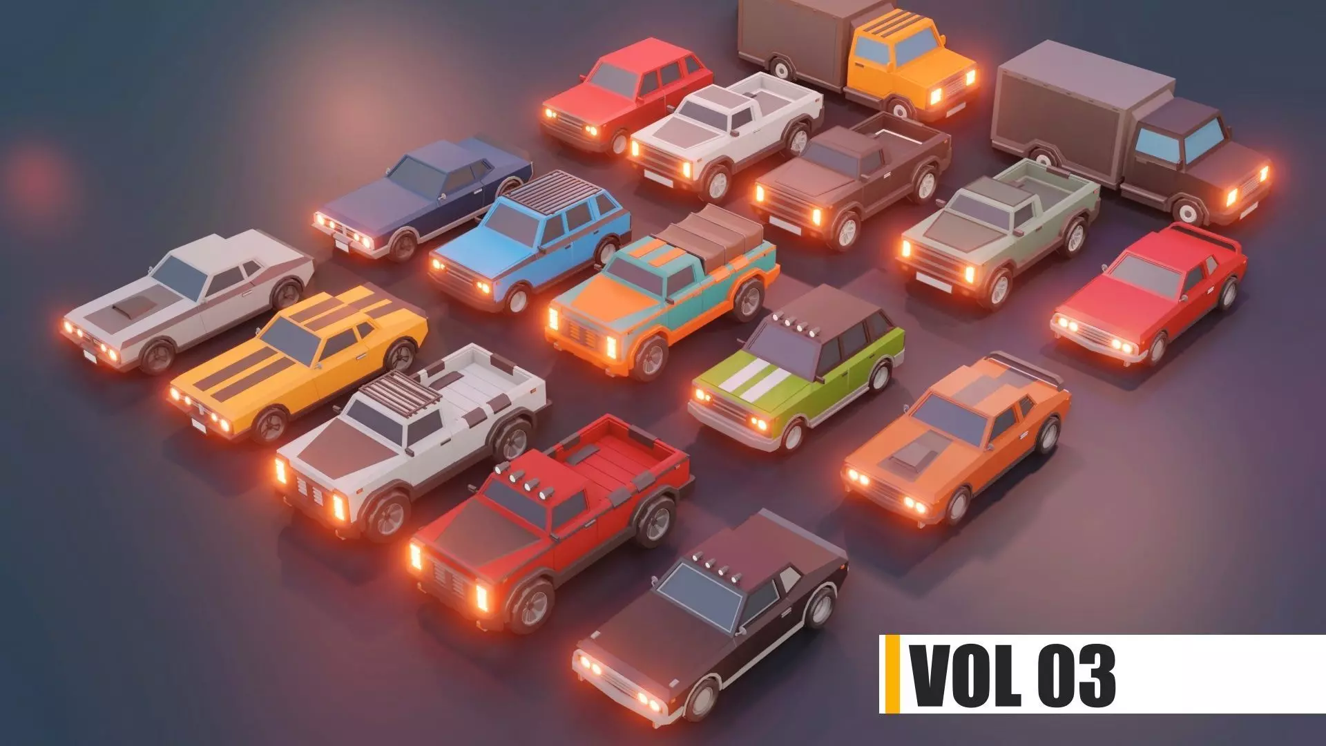 low poly cars vol 03 lowpoly Low-poly 3D model_0