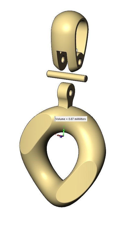 Simple chunky cuban link pendant with bail 3D print model_14