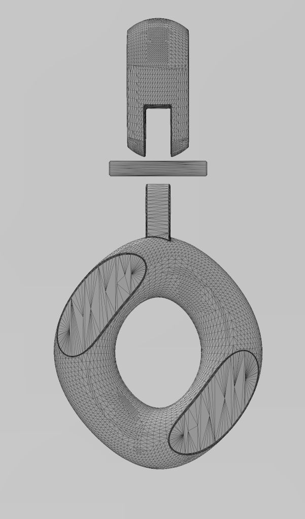 Simple chunky cuban link pendant with bail 3D print model_12
