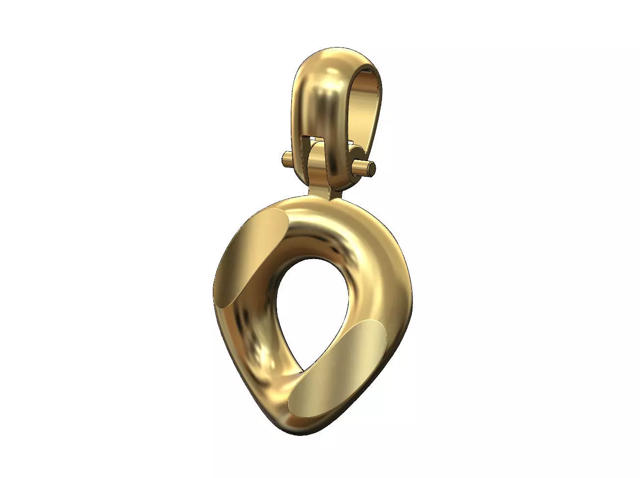 Simple chunky cuban link pendant with bail 3D print model_0