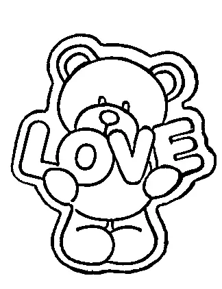 Love Bear Cookie Cutter and Stamp 3D print model