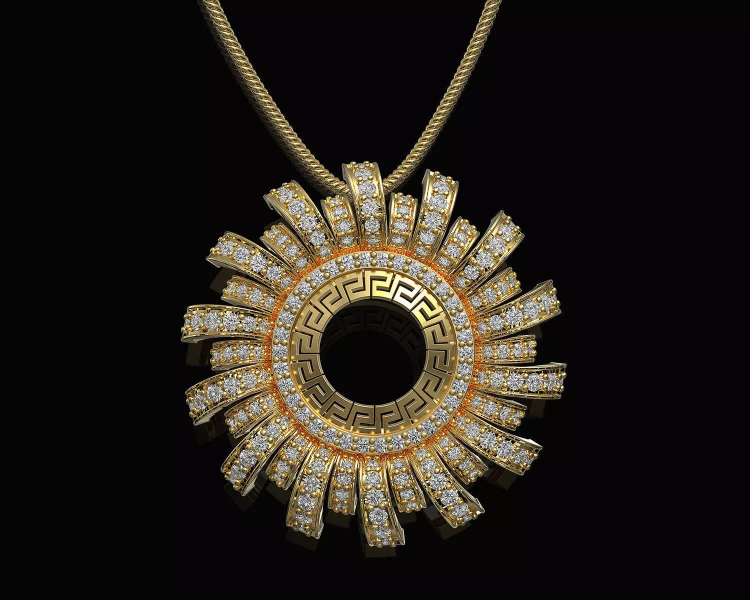 brilliant sun pendant 3D print model