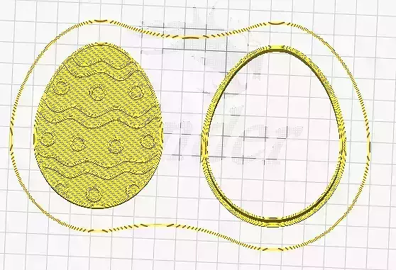 Easter Egg Cookie Cutter and Stamp 3D print model