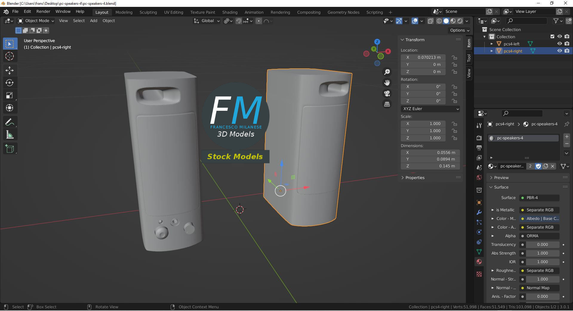PC speakers 4 3D model_9