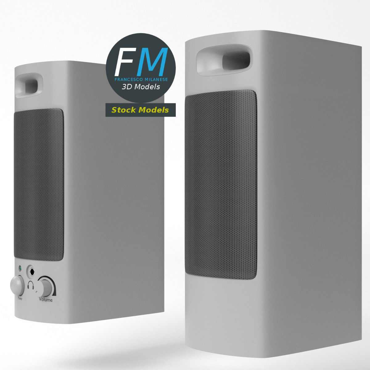 PC speakers 4 3D model_5