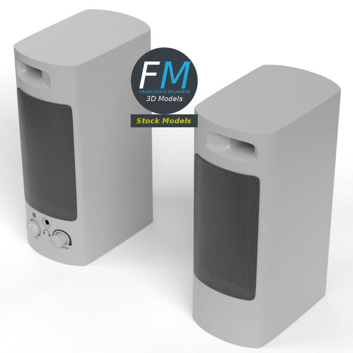 PC speakers 4 3D model_2