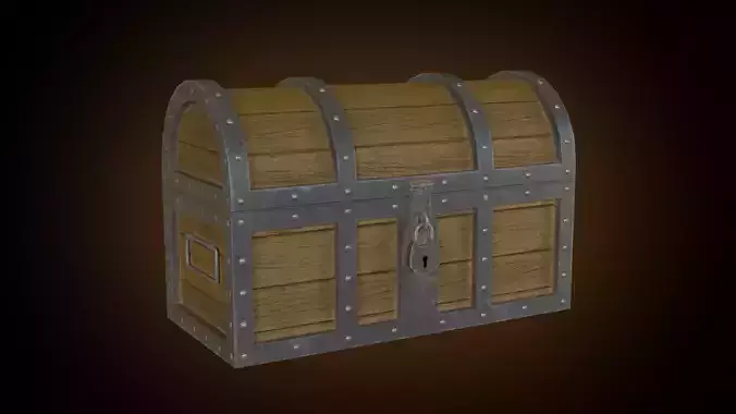 Chest PBR Low-poly Game ready of treasure
