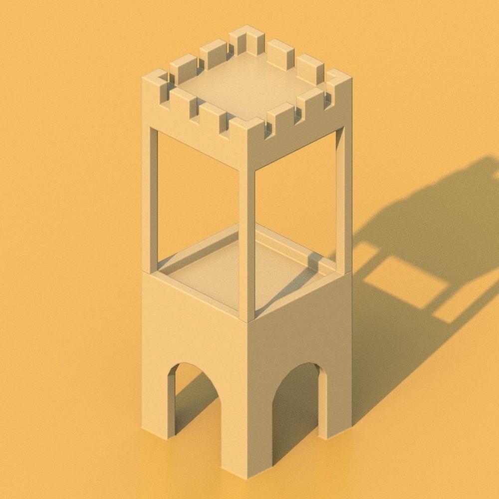 Isometric Cartoon Low Poly Medieval Castle 3D model Low-poly 3D model_41