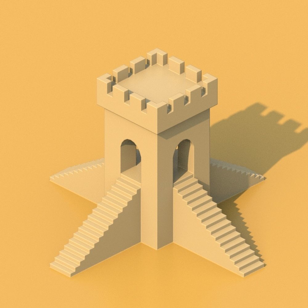 Isometric Cartoon Low Poly Medieval Castle 3D model Low-poly 3D model_48