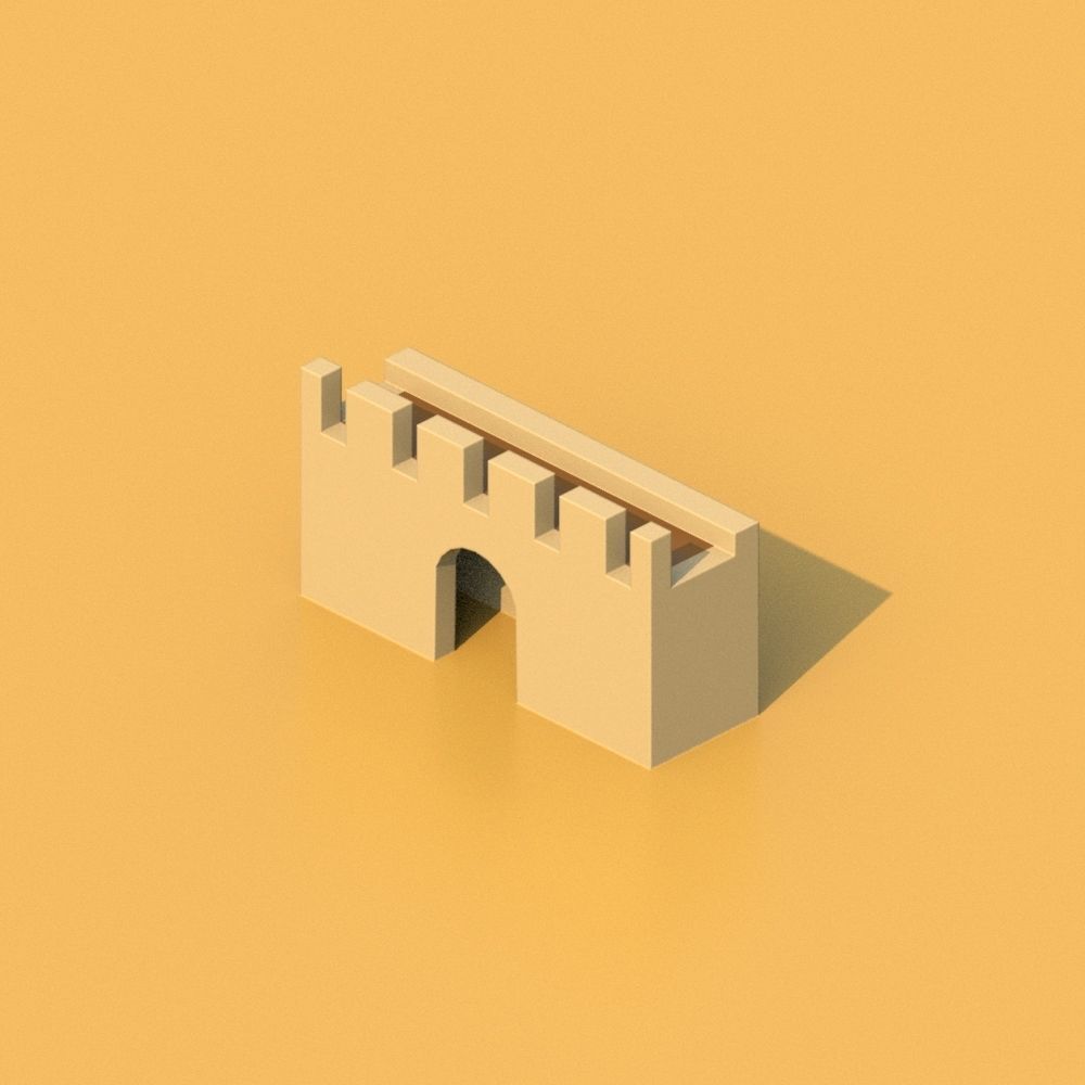 Isometric Cartoon Low Poly Medieval Castle 3D model Low-poly 3D model_17