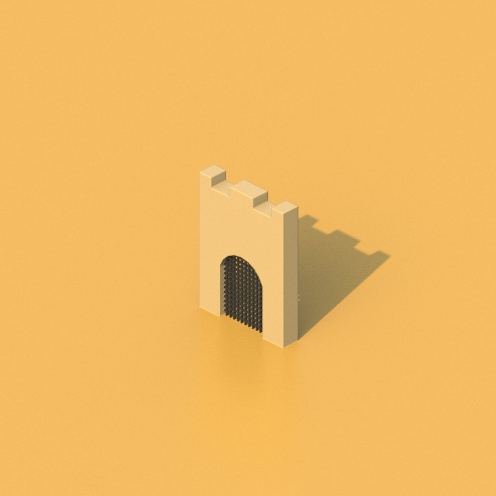 Isometric Cartoon Low Poly Medieval Castle 3D model Low-poly 3D model_16