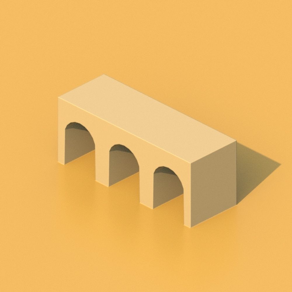 Isometric Cartoon Low Poly Medieval Castle 3D model Low-poly 3D model_13