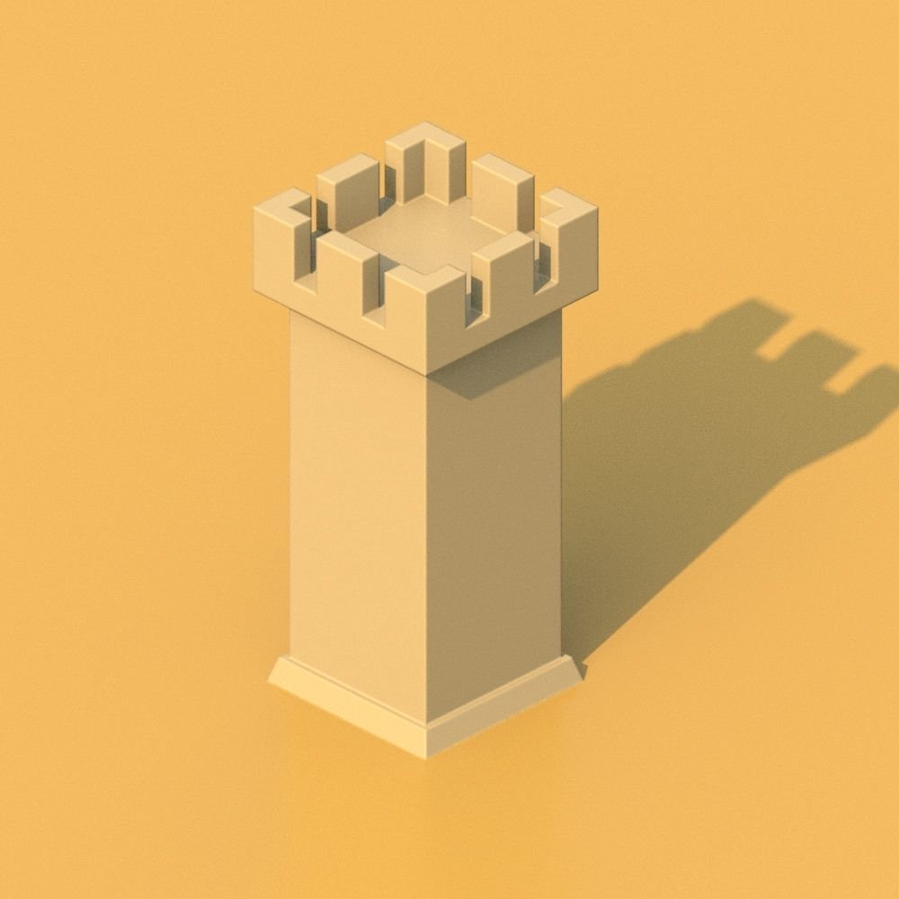 Isometric Cartoon Low Poly Medieval Castle 3D model Low-poly 3D model_31
